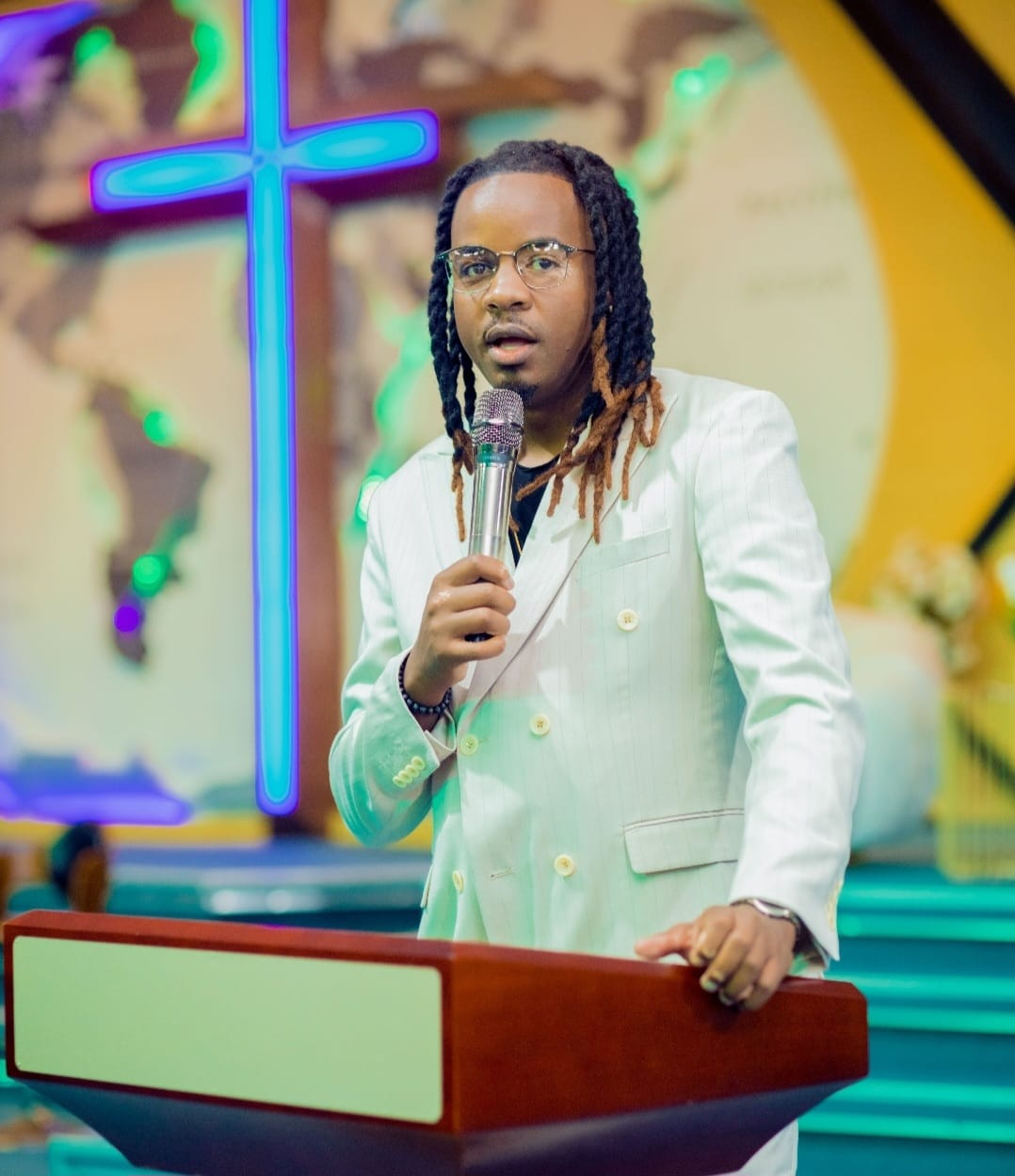 Tanya Freejoy Jeriel preaching at the pulpit